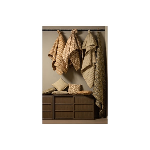 Smeđi/bež pamučan prekrivač za bračni krevet 220x265 cm Banding – BePureHome-image-3