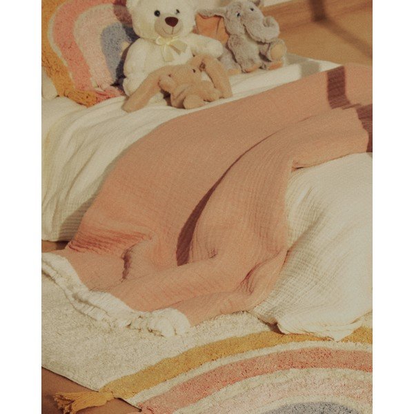 Deka za bebe od muslina u boji lososa 130x170 cm Nafine – Kave Home-image-3