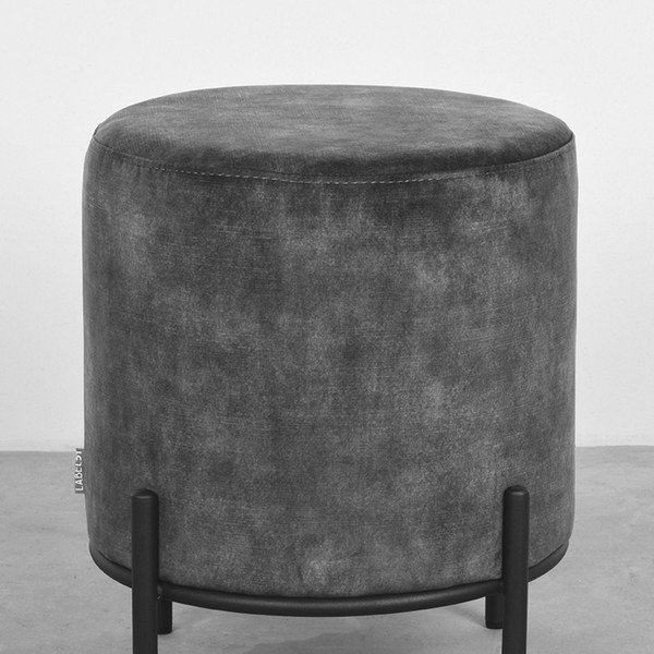 Tamno sivi baršunast tabure Troy – LABEL51-image-1