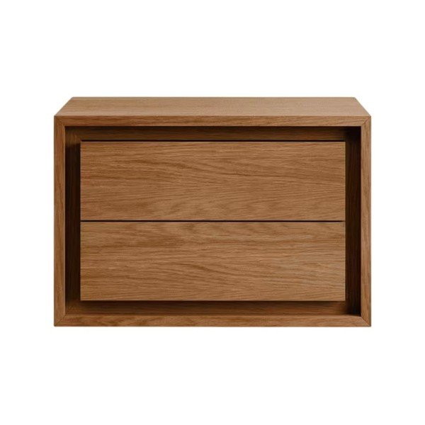 Smeđi zidni ormarić za ispod umivaonika od masivne tikovine 60x40 cm Kenta – Kave Home-image-3