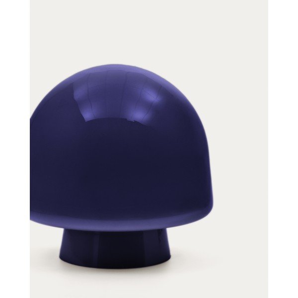 Tamno plava stolna lampa sa staklenim sjenilom (visina 20 cm) Reig – Kave Home-image-2