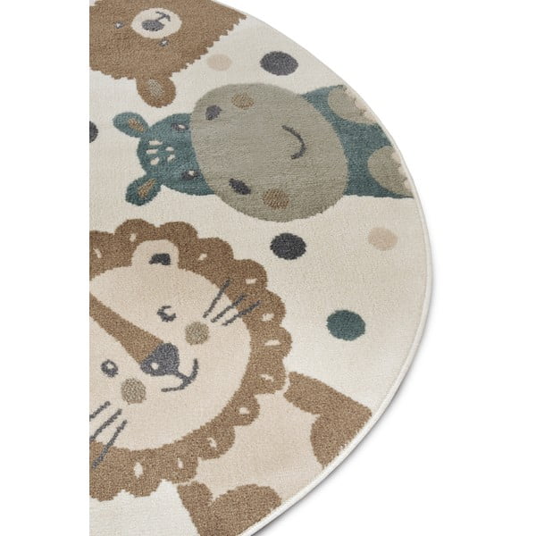 Bež dječji tepih ø 140 cm Animal Party – Hanse Home-image-1