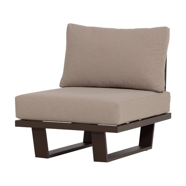 Smeđa metalna/podstavljena vrtna fotelja Bear – WOOOD