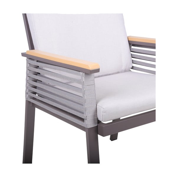 Svijetlo siva metalna vrtna fotelja Denia – Garden Pleasure-image-2