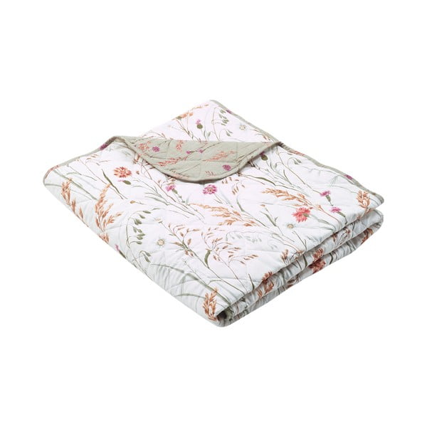 Zeleni/bež pamučan prošiven prekrivač 200x220 cm Grasmere Floral – Catherine Lansfield