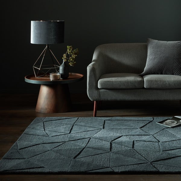 Sivi vuneni tepih 170x120 cm Shard - Flair Rugs-image-1