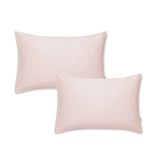 Set od 2 ružičaste navlake za jastuk od pamučnog satena Bianca Standard, 50 x 75 cm