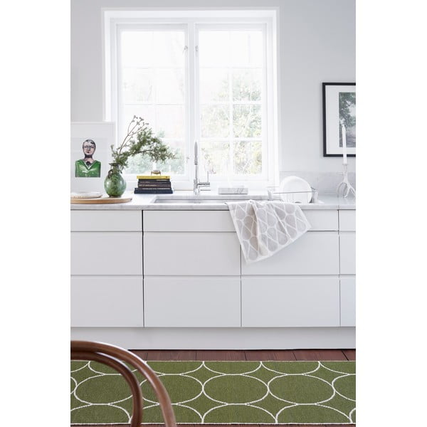 Tamno zeleni unutarnji i vanjski tepih 70x100 cm Boo Dark Olive – Pappelina-image-1