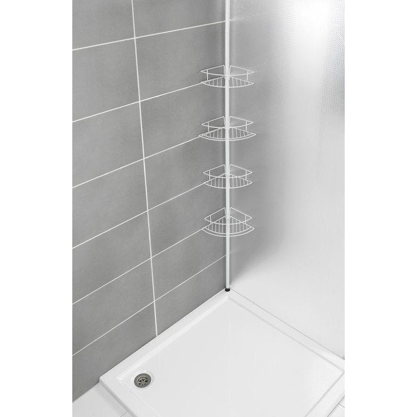 Bijela teleskopska kupaonska polica od nehrđajućeg čelika kutna Dolcedo – Wenko-image-2