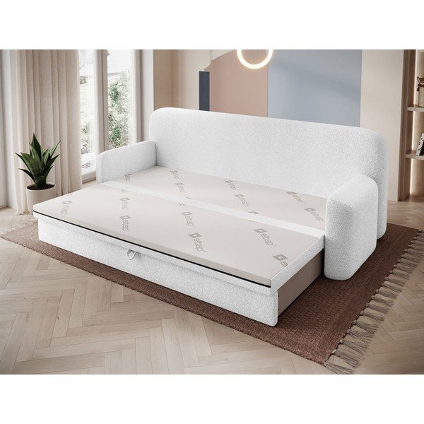 Bijela sklopiva/s prostorom za odlaganje sofa od bouclé tkanine 236 cm Elioss – ELTAP-image-3