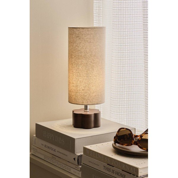 Smeđa/bež lanena stolna lampa (visina 33,5 cm) Joline – Ellos Home-image-1
