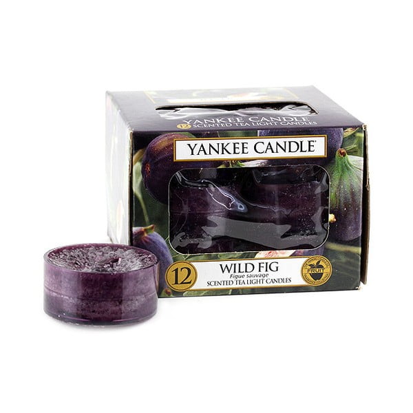 Set od 12 mirisnih svijeća Yankee Candle Wild Fig, vrijeme gorenja 4 - 6 sati