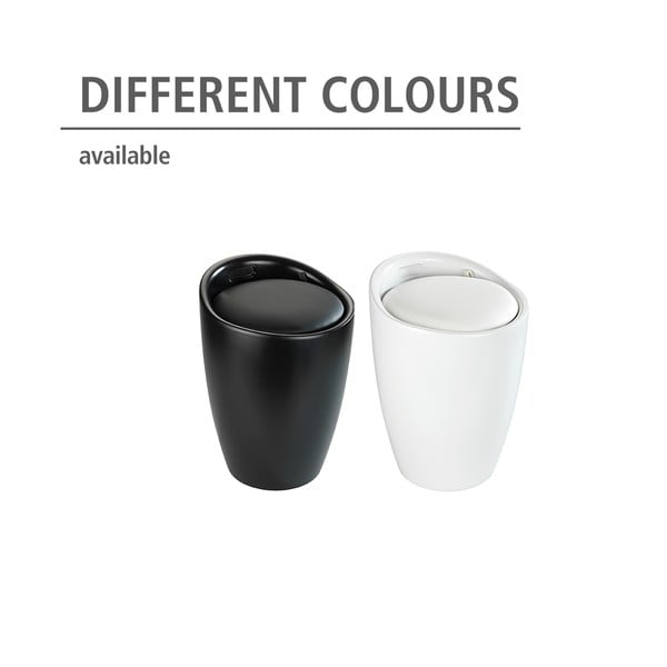 Crna kupaonska stolica s izmjenjivom košarom za rublje Wenko Candy-image-4