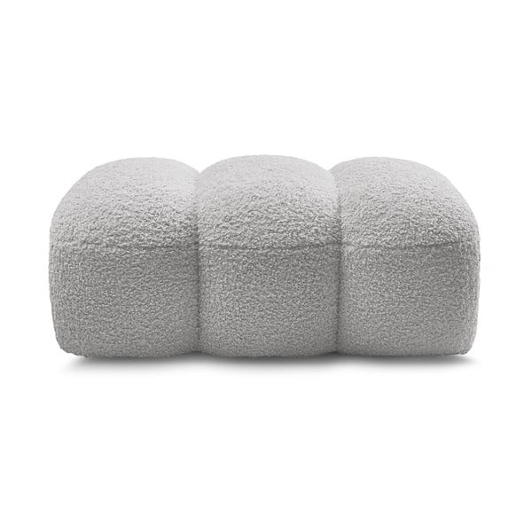 Svijetlo sivi tabure od bouclé tkanine Hippolyte – Bobochic Paris