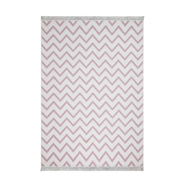 Bijelo-ružičasti pamučni tepih Oyo home Duo, 160 x 230 cm