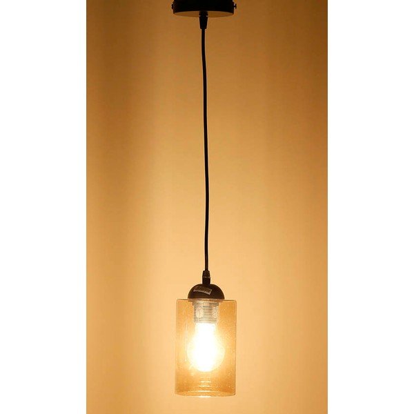 Crno viseće svjetlo sa staklenim sjenilom ø 10 cm Bistro - Candellux Lighting-image-4