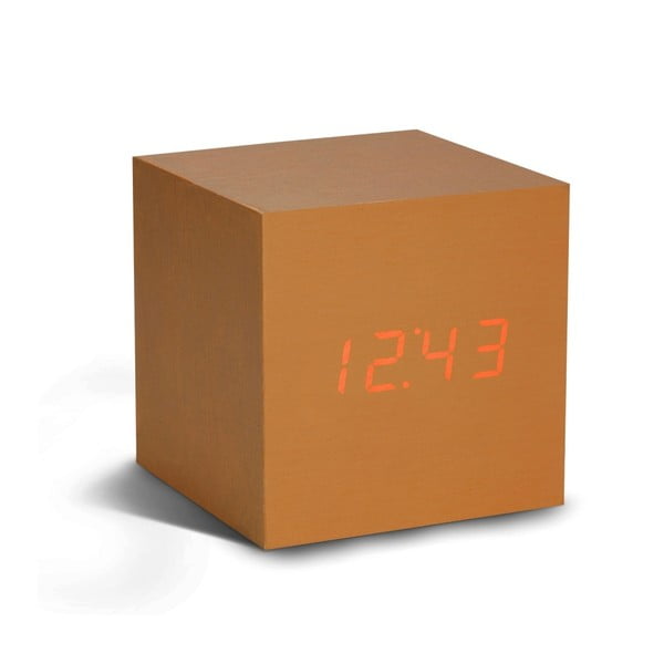 Narančasta budilica s crvenim LED zaslonom Gingko Cube Click Clock
