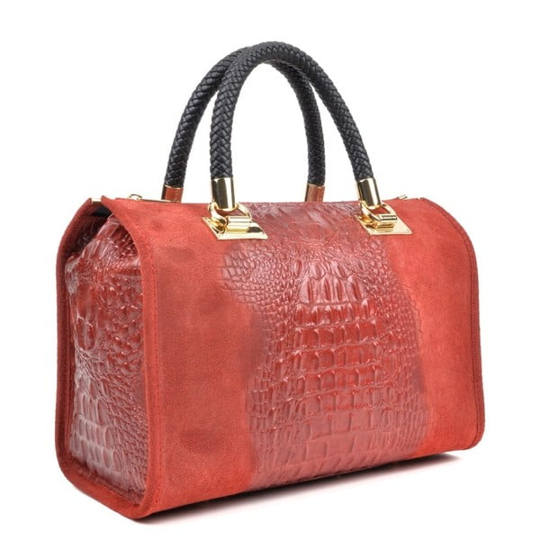 Ružičasta kožna torbica Isabella Rhea Kleo Rosso