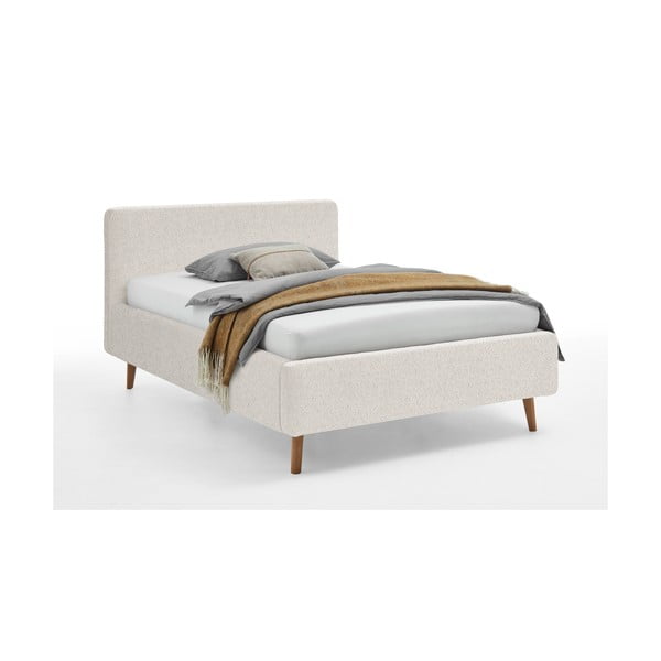 Bijeli tapecirani bračni krevet s prostorom za odlaganje s podnicom 140x200 cm Mattis – Meise Möbel-image-3