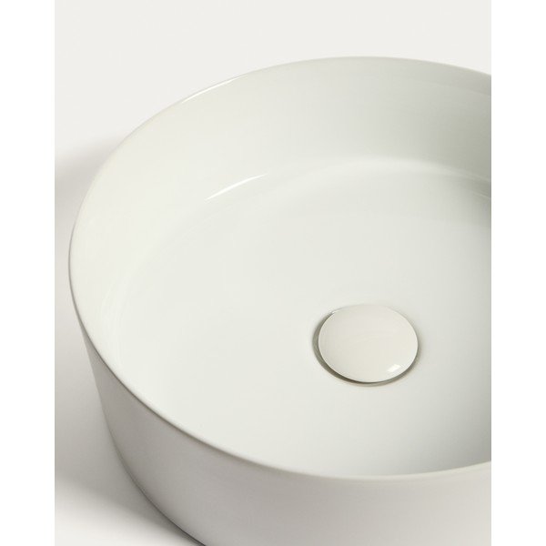 Bijeli keramički okrugao umivaonik ø 36 cm Ovara – Kave Home-image-4