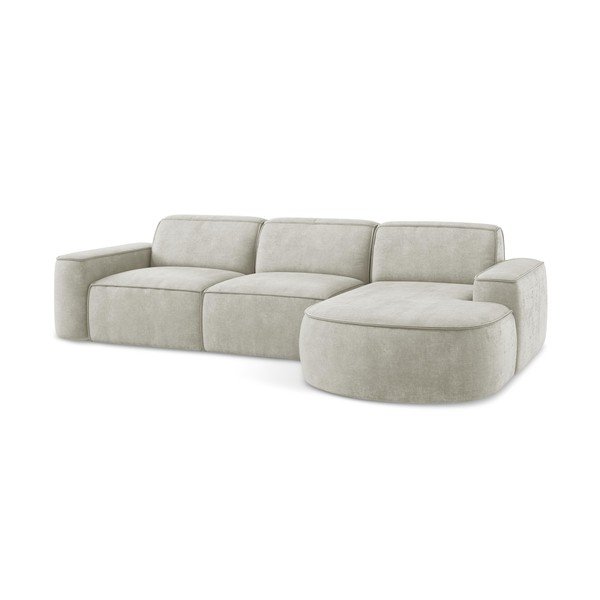 Krem kutna garnitura od šenila (s desnim kutom/s ležaljkom) Omao – Makamii-image-4