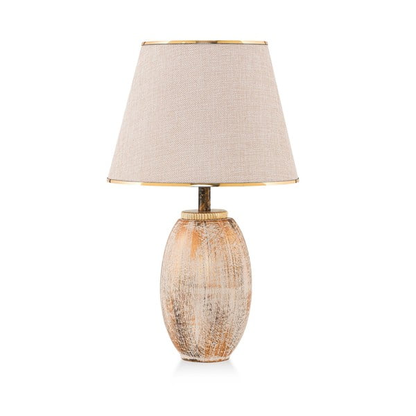 Krem/u zlatnoj boji stolna lampa s tekstilnim sjenilom (visina 50 cm) Yakamoz – Opviq lights