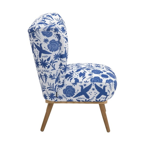 Plavo-bijela cvjetna fotelja Max Winzer Jack-image-4