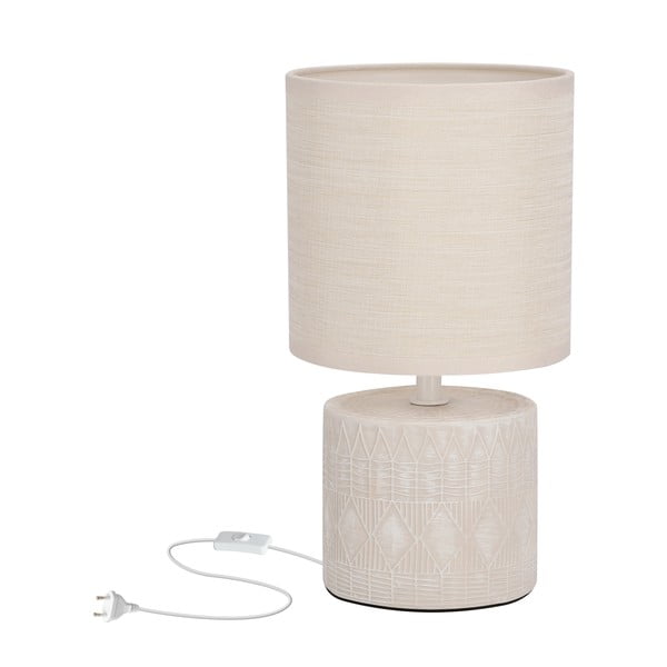 Bež stolna lampa s tekstilnim sjenilom (visina 26 cm) Dina – Candellux Lighting