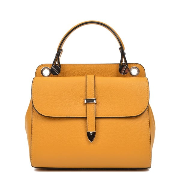 Žuta kožna torbica s 2 Carla Ferreri džepa