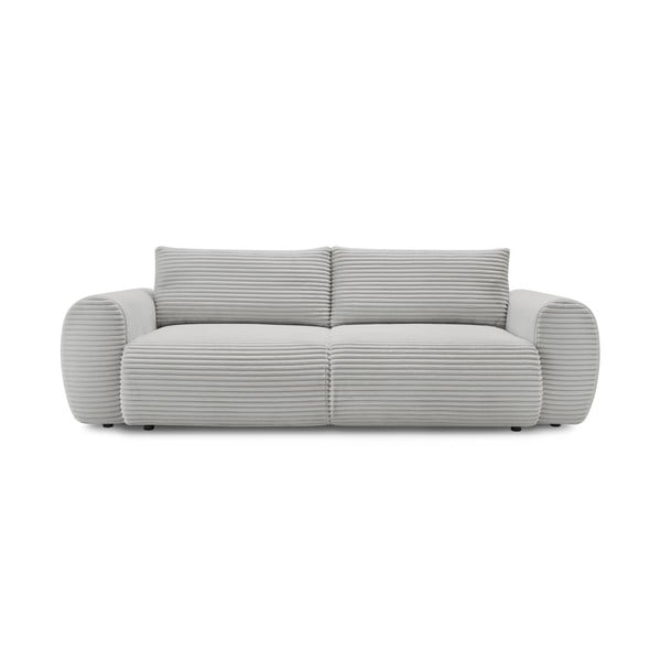 Svijetlo siva sklopiva sofa od samta 257 cm Lucien – Bobochic Paris