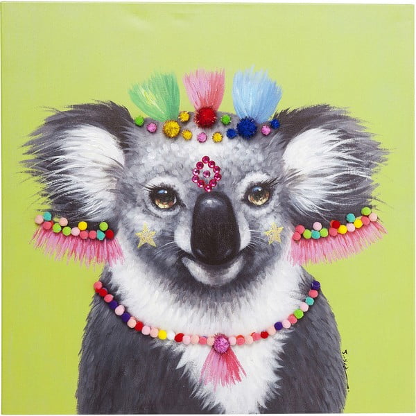 Slika Kare Design Koala Pom Pom, 70 x 70 cm