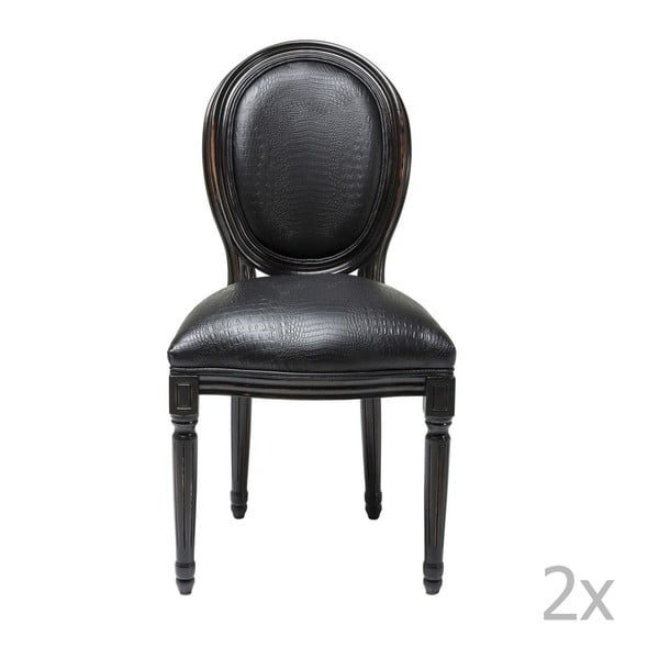 Set od 2 crne stolice Kare Design Croco