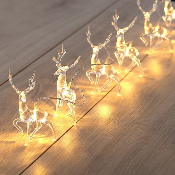 LED svijetleća girlanda u obliku sobova DecoKing Deer, 10 svjećica, duljina 1,65 m