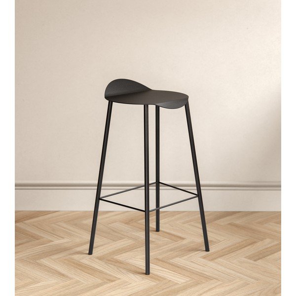 Crna kožna barska stolica Flamingo Bull – LIND DNA-image-1