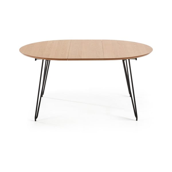 Blagovaonski stol na razvlačenje s hrastovom pločom Kave Home Novaks, ø 120 cm-image-3