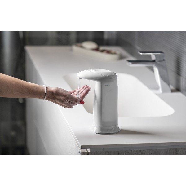 Bijeli plastičan automatski dozator sapuna 350 ml Aqualine  – Sapho-image-1