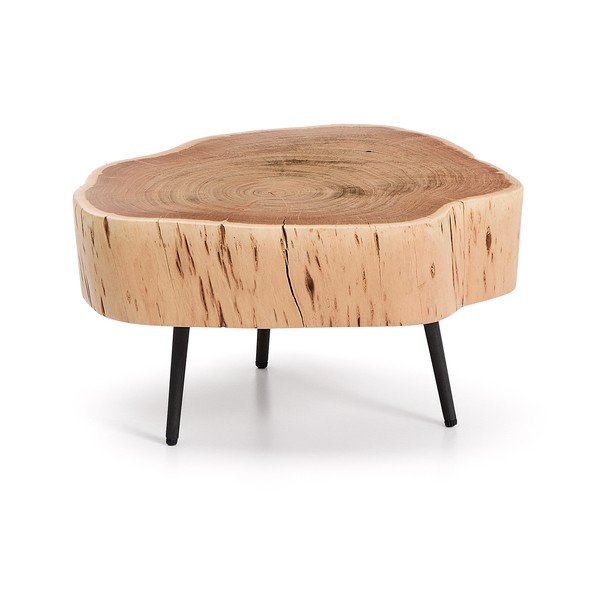 Okrugao stolić za kavu s pločom stola od bagrema u prirodnoj boji 49x47 cm Tanive – Kave Home