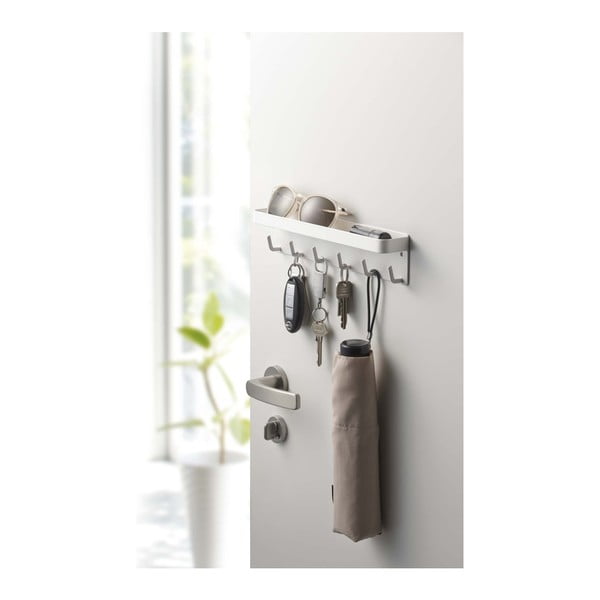 Bijeli stalak za kapute s policom za ključeve YAMAZAKI Smart-image-1