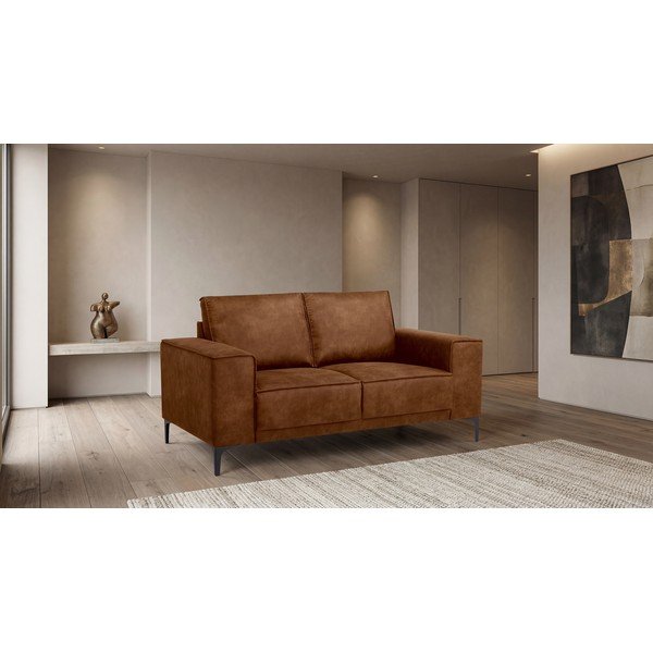 Konjak smeđa sofa od imitacije kože 164 cm Copenhagen – Scandic-image-4