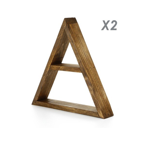 Set s 5 drvenih zidnih polica Ava-image-1