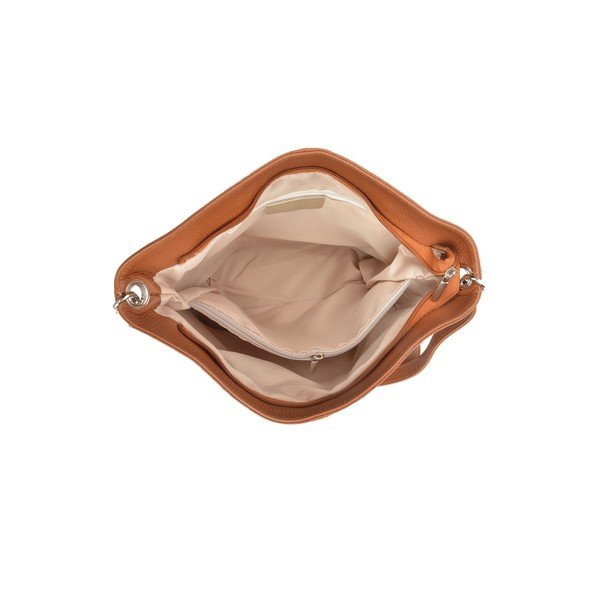 Konjak smeđa kožna torbica Luisa Vannini Ginata-image-3