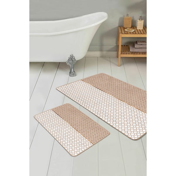 Bež kupaonske prostirke u setu 2 kom 60x100 cm – Mila Home-image-2