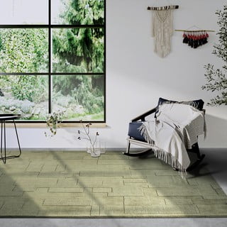 Zeleni ručno rađen vuneni tepih 120x170 cm Wilhelmine – Villeroy&Boch