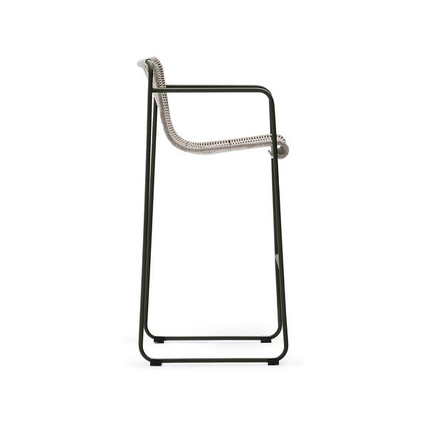 Prljavo zelena metalna vrtna barska stolica Maurina – Kave Home-image-3