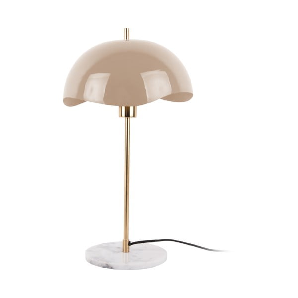 Svjetlo smeđa stolna lampa s metalnim sjenilom (visina 56 cm) Waved Dome – Leitmotiv