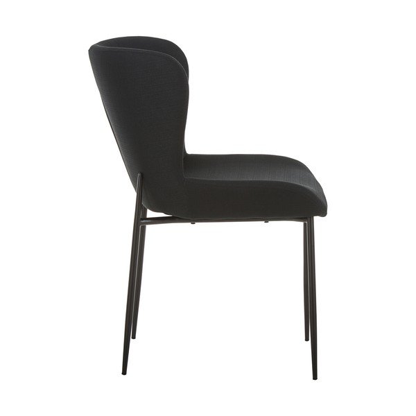 Crna tapecirana stolica s baršunastom površinom Westwing Collection Tess-image-3