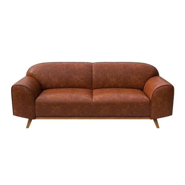Smeđa kožna sofa 193 cm Nesbo – MESONICA