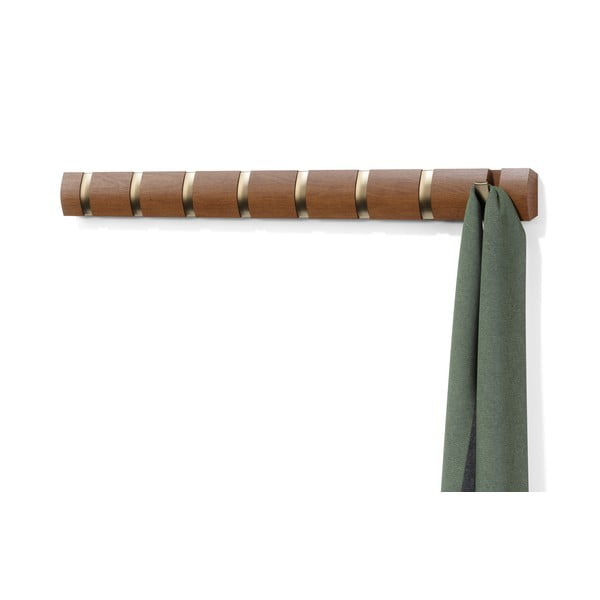 Smeđa zidna vješalica od masivne topole Flip – Umbra-image-4