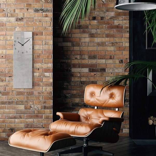 Zidni sat Styler Glassclock Concrete, 20 x 60 cm-image-1