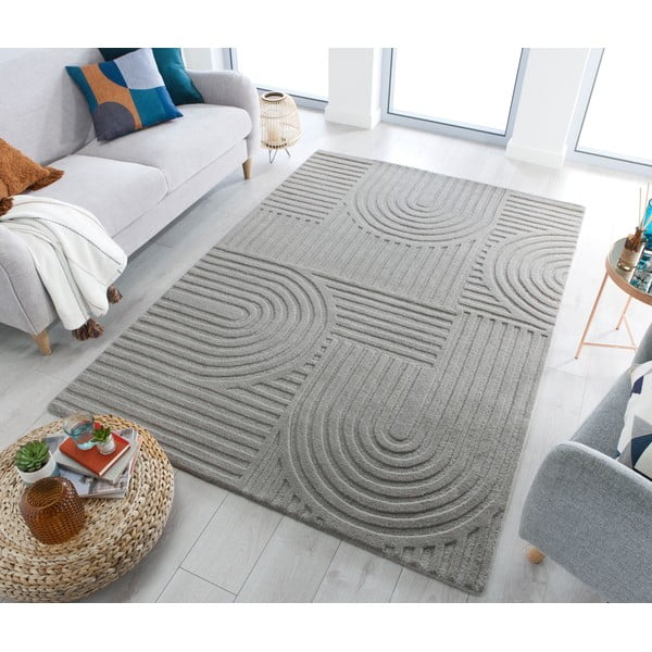 Sivi vuneni tepih Flair Rugs Zen Garden, 120 x 170 cm-image-1